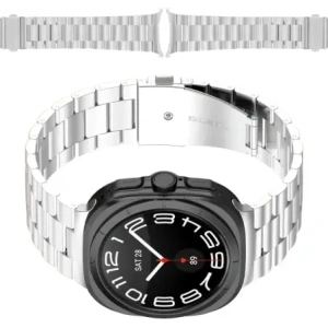 Hurtownia GSM - Pasek ze stali nierdzewnej Bizon Strap Watch Aura do Samsung Galaxy Watch Ultra 47 mm stříbrný - BIZ8074 - {ean13} - Hurt