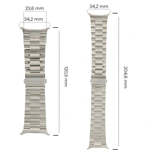 Pasek ze stali nierdzewnej Bizon Strap Watch Aura do Samsung Galaxy Watch Ultra 47 mm srebrny