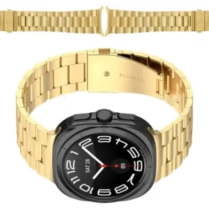 Hurtownia GSM - Pasek ze stali nierdzewnej Bizon Strap Watch Aura do Samsung Galaxy Watch Ultra 47 mm zlatý - BIZ8075 - {ean13} - Hurt