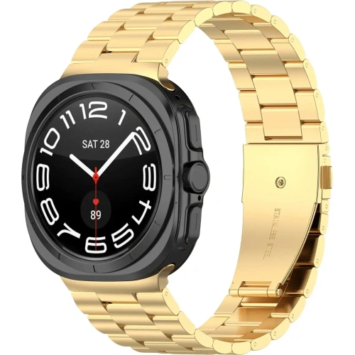 Pasek ze stali nierdzewnej Bizon Strap Watch Aura do Samsung Galaxy Watch Ultra 47 mm złoty