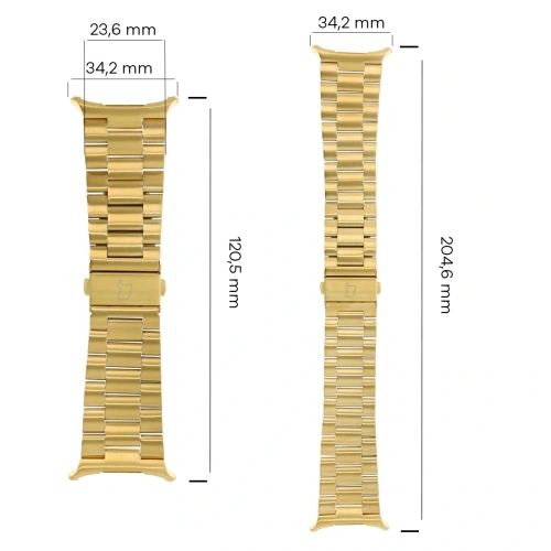 Pasek ze stali nierdzewnej Bizon Strap Watch Aura do Samsung Galaxy Watch Ultra 47 mm złoty