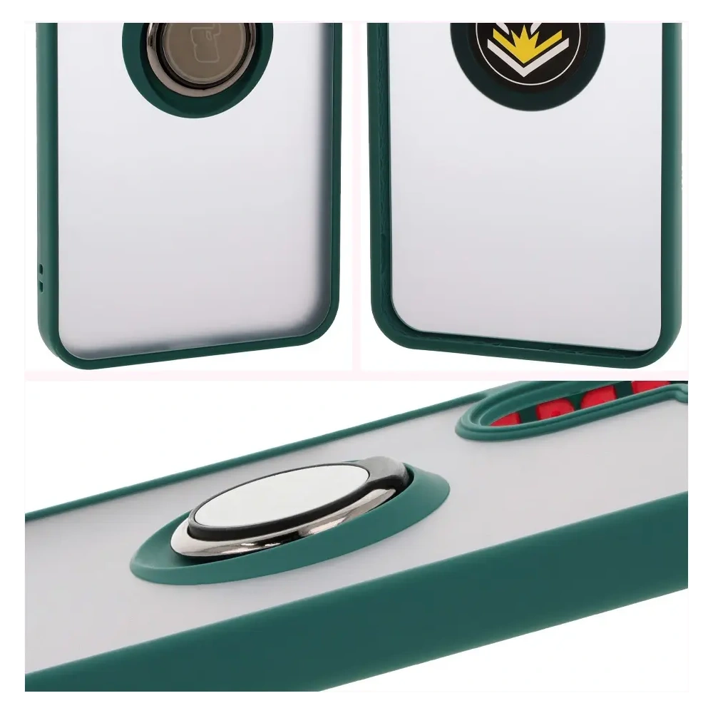 Hurtownia GSM - Bizon Case Hybrid Ring Samsung Galaxy A26 5G fumuriu cu un cadru verde închis - BIZ8080 - {ean13} - Hurt