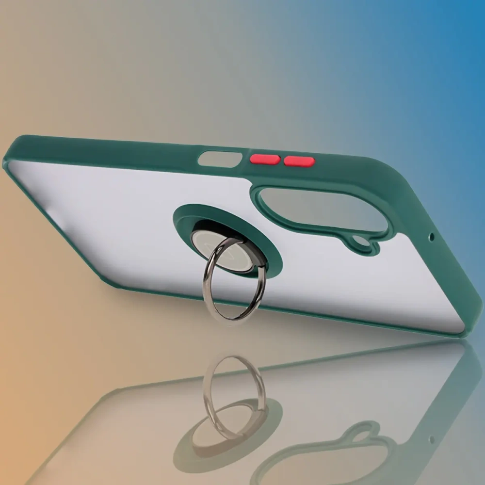 Hurtownia GSM - Bizon Case Hybrid Ring Samsung Galaxy A26 5G fumuriu cu un cadru verde închis - BIZ8080 - {ean13} - Hurt
