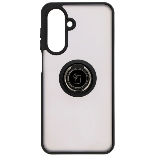 Etui z uchwytem na palec Bizon Case Hybrid Ring do Samsung Galaxy A26 5G przydymione z czarną ramką