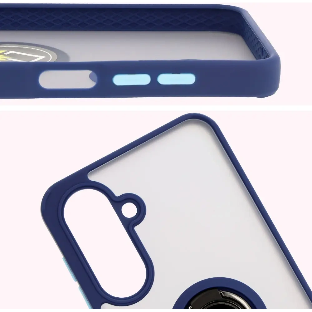 Wholesale Bizon Case Hybrid Ring Samsung Galaxy A26 5G smoky with a navy blue frame - BIZ8083 - {ean13} - Hurt