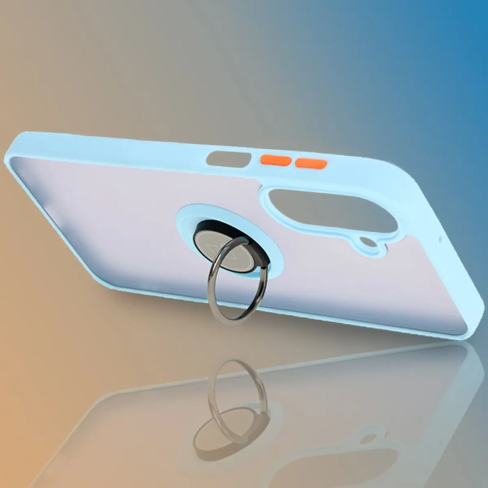 Hurtownia GSM - Bizon Case Hybrid Ring Samsung Galaxy A26 5G fumuriu cu un cadru albastru deschis - BIZ8084 - {ean13} - Hurt