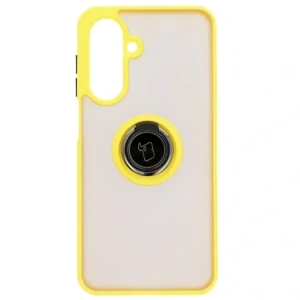 Hurtownia GSM - Etui z uchwytem na palec Bizon Case Hybrid Ring do Samsung Galaxy A26 5G kouřové s žlutým rámečkem - BIZ8085 - {ean13} - Hurt