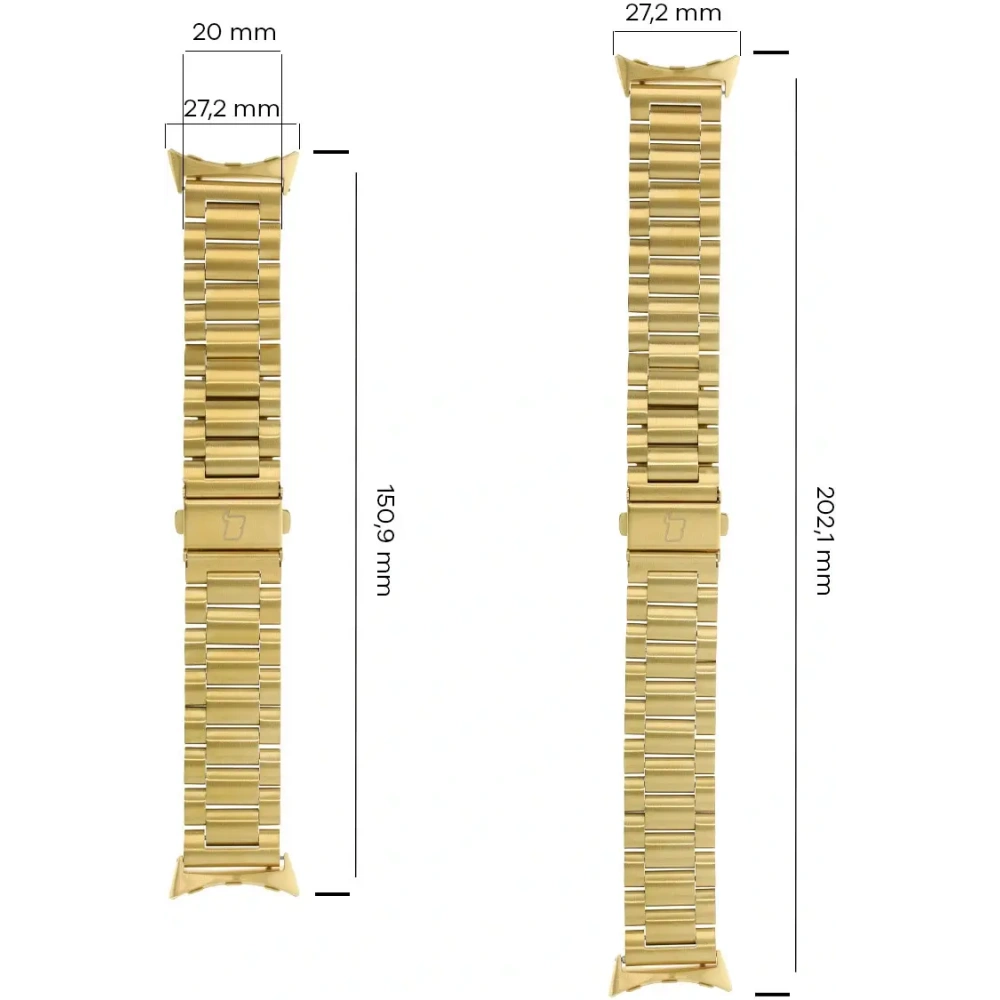 Hurtownia GSM - Pasek ze stali nierdzewnej Bizon Strap Watch Aura do Google Pixel Watch 3 / 2 / 1 41 mm złoty - BIZ8089 - {ean13} - Hurt