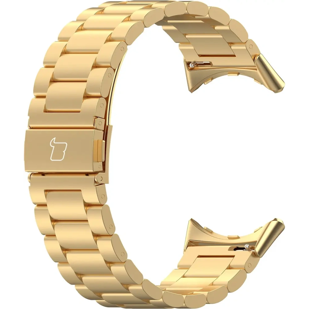 Hurtownia GSM - Pasek ze stali nierdzewnej Bizon Strap Watch Aura do Google Pixel Watch 3 / 2 / 1 41 mm złoty - BIZ8089 - {ean13} - Hurt