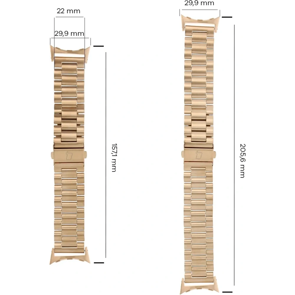 Hurtownia GSM - Pasek ze stali nierdzewnej Bizon Strap Watch Aura do Google Pixel Watch 3 45 mm różowozłoty - BIZ8091 - {ean13} - Hurt