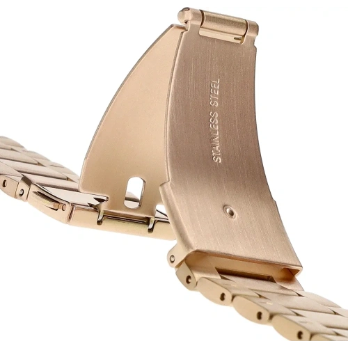 Pasek ze stali nierdzewnej Bizon Strap Watch Aura do Google Pixel Watch 3 45 mm różowozłoty