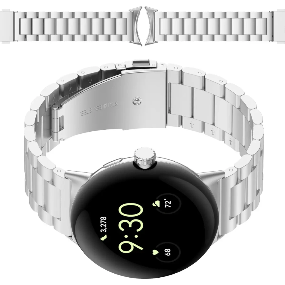 Hurtownia GSM - Ceas de mână Bizon Aura Google Pixel Ceas 3 45 mm argintiu - BIZ8092 - {ean13} - Hurt