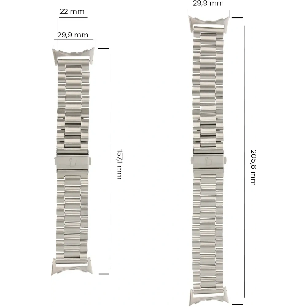 Hurtownia GSM - Pasek ze stali nierdzewnej Bizon Strap Watch Aura do Google Pixel Watch 3 45 mm srebrny - BIZ8092 - {ean13} - Hurt