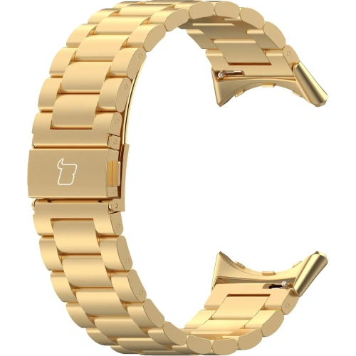 Pasek ze stali nierdzewnej Bizon Strap Watch Aura do Google Pixel Watch 3 45 mm złoty