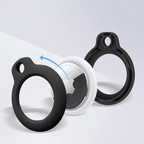 Etui Tech-Protect Rough Apple Airtag Black [2 PACK]