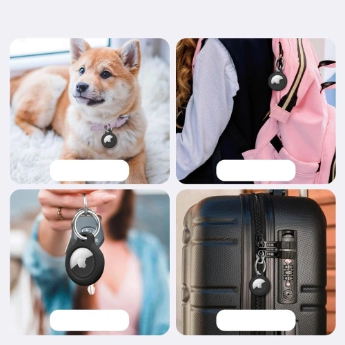 Etui Tech-Protect Rough Apple Airtag Black [2 PACK]