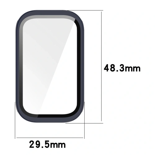 Etui ze szkłem do zegarka Bizon Case+Glass Watch do Xiaomi Smart Band 9 Active / Redmi Smart Band 3 niebieskie