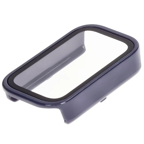 Etui ze szkłem do zegarka Bizon Case+Glass Watch do Xiaomi Smart Band 9 Active / Redmi Smart Band 3 niebieskie
