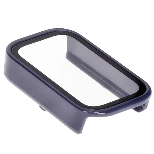 Etui ze szkłem do zegarka Bizon Case+Glass Watch do Xiaomi Smart Band 9 Active / Redmi Smart Band 3 niebieskie
