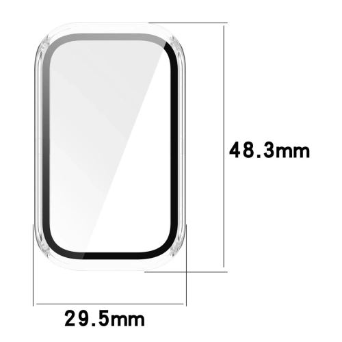 Etui ze szkłem do zegarka Bizon Case+Glass Watch do Xiaomi Smart Band 9 Active / Redmi Smart Band 3 przezroczyste