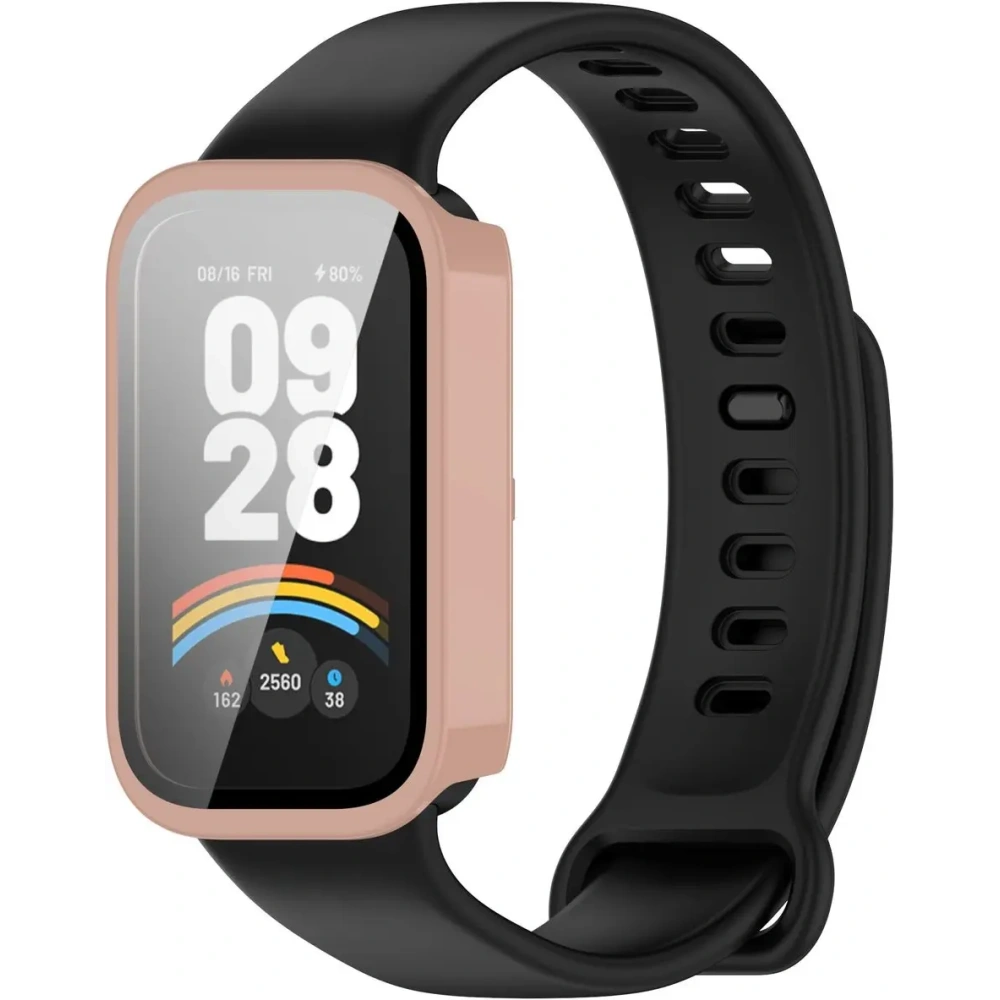 Hurtownia GSM - Etui ze szkłem do zegarka Bizon Case+Glass Watch do Xiaomi Smart Band 9 Active / Redmi Smart Band 3 różowe - BIZ8103 - {ean13} - Hurt