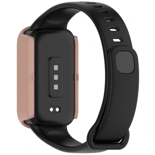 Etui ze szkłem do zegarka Bizon Case+Glass Watch do Xiaomi Smart Band 9 Active / Redmi Smart Band 3 różowe