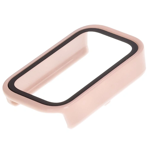 Etui ze szkłem do zegarka Bizon Case+Glass Watch do Xiaomi Smart Band 9 Active / Redmi Smart Band 3 różowe