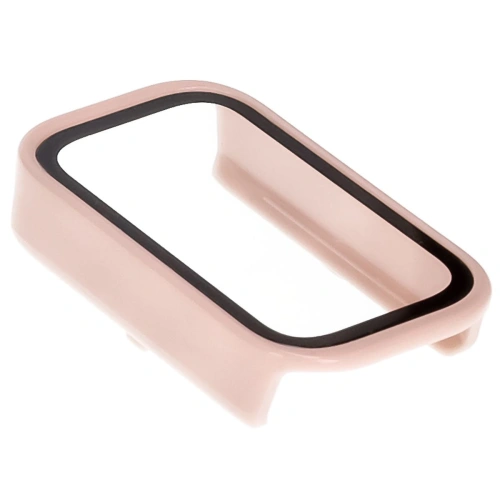 Etui ze szkłem do zegarka Bizon Case+Glass Watch do Xiaomi Smart Band 9 Active / Redmi Smart Band 3 różowe