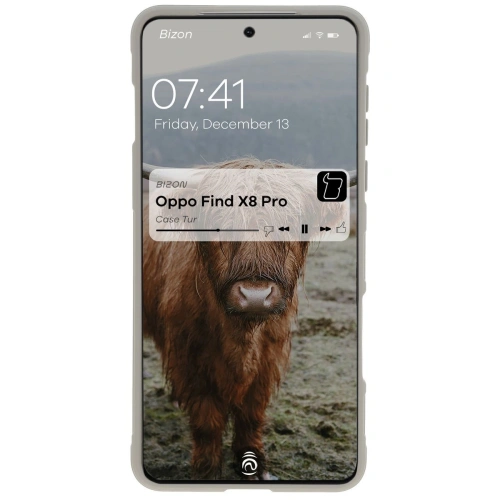 Pancerne etui Bizon Case Tur do Oppo Find X8 Pro jasnoszare