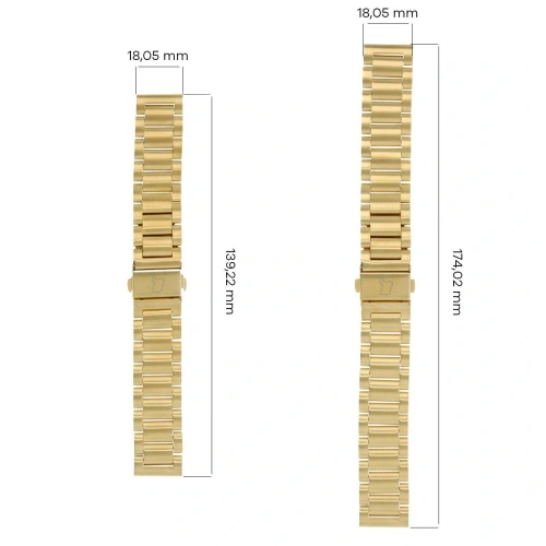 Pasek ze stali nierdzewnej Bizon Strap Watch Aura do Smartwatcha 18 mm złoty