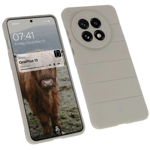 Pancerne etui Bizon Case Tur do OnePlus 13 jasnoszare