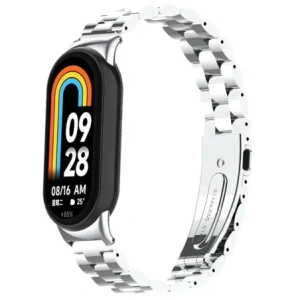 Hurtownia GSM - Pasek z nerezové oceli Bizon Strap Watch Aura do Xiaomi Smart Band 9 / 9 NFC / 8 stříbrný - BIZ8114 - {ean13} - Hurt
