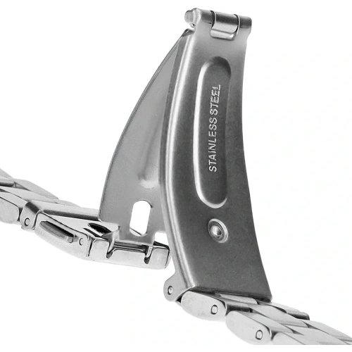 Pasek ze stali nierdzewnej Bizon Strap Watch Aura do Xiaomi Smart Band 9 / 9 NFC / 8 srebrny