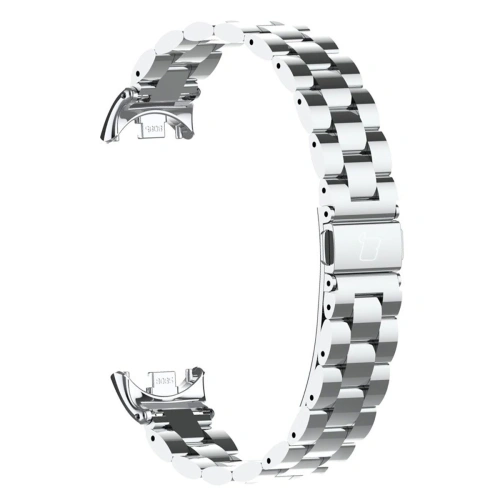 Pasek ze stali nierdzewnej Bizon Strap Watch Aura do Xiaomi Smart Band 9 / 9 NFC / 8 srebrny