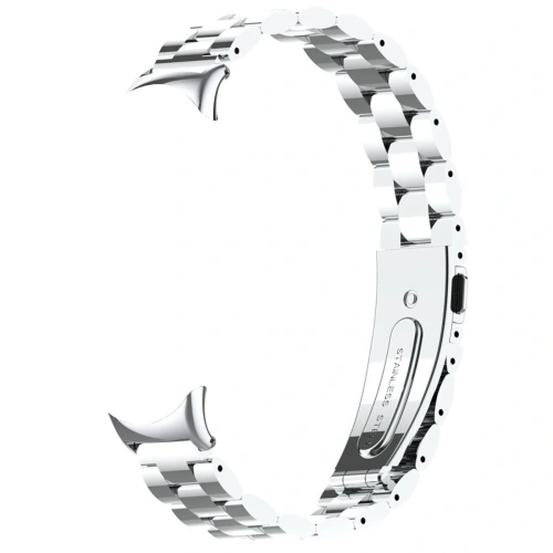 Pasek ze stali nierdzewnej Bizon Strap Watch Aura do Xiaomi Smart Band 9 / 9 NFC / 8 srebrny