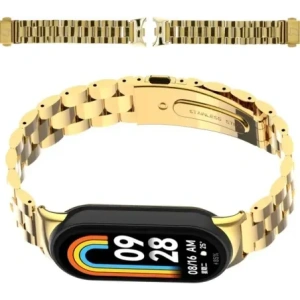 Hurtownia GSM - Páska z nerezové oceli Bizon Strap Watch Aura pro Xiaomi Smart Band 9 / 9 NFC / 8 zlatá - BIZ8115 - {ean13} - Hurt