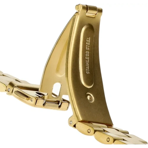 Pasek ze stali nierdzewnej Bizon Strap Watch Aura do Xiaomi Smart Band 9 / 9 NFC / 8 złoty