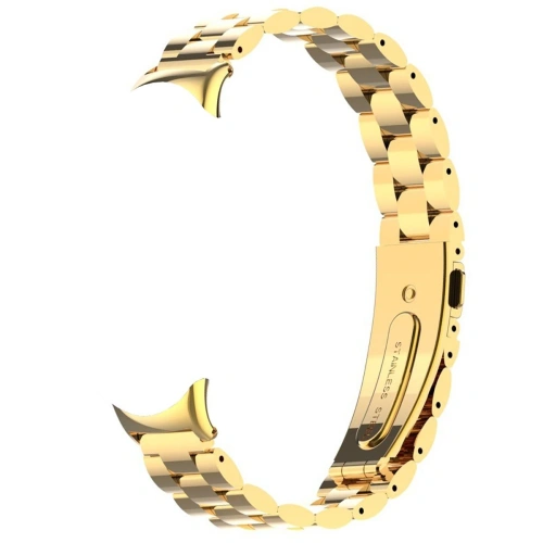 Pasek ze stali nierdzewnej Bizon Strap Watch Aura do Xiaomi Smart Band 9 / 9 NFC / 8 złoty