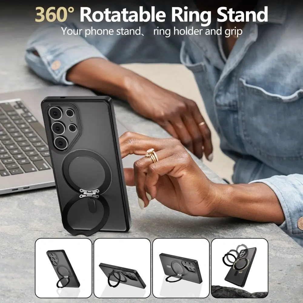 Hurtownia GSM - Etui Tech-Protect Magring MagSafe Samsung Galaxy S25 Ultra Matná černá - THP3768 - {ean13} - Hurt