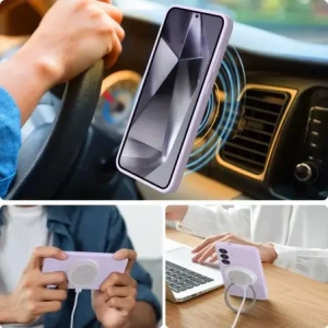 Etui Tech-Protect Liquid Silicone MagSafe Samsung Galaxy S25 Mauve