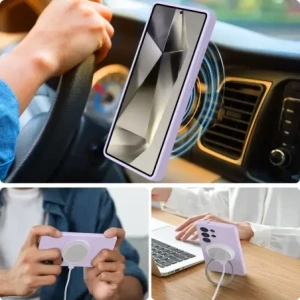 Etui Tech-Protect Liquid Silicone MagSafe Samsung Galaxy S25 Ultra Mauve