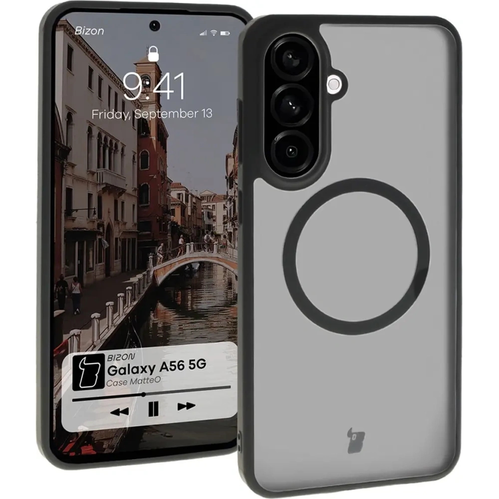 Hurtownia GSM - Bizon Case MatteO Samsung Galaxy A56 5G átlátszó fekete kerettel - BIZ8124 - {ean13} - Hurt