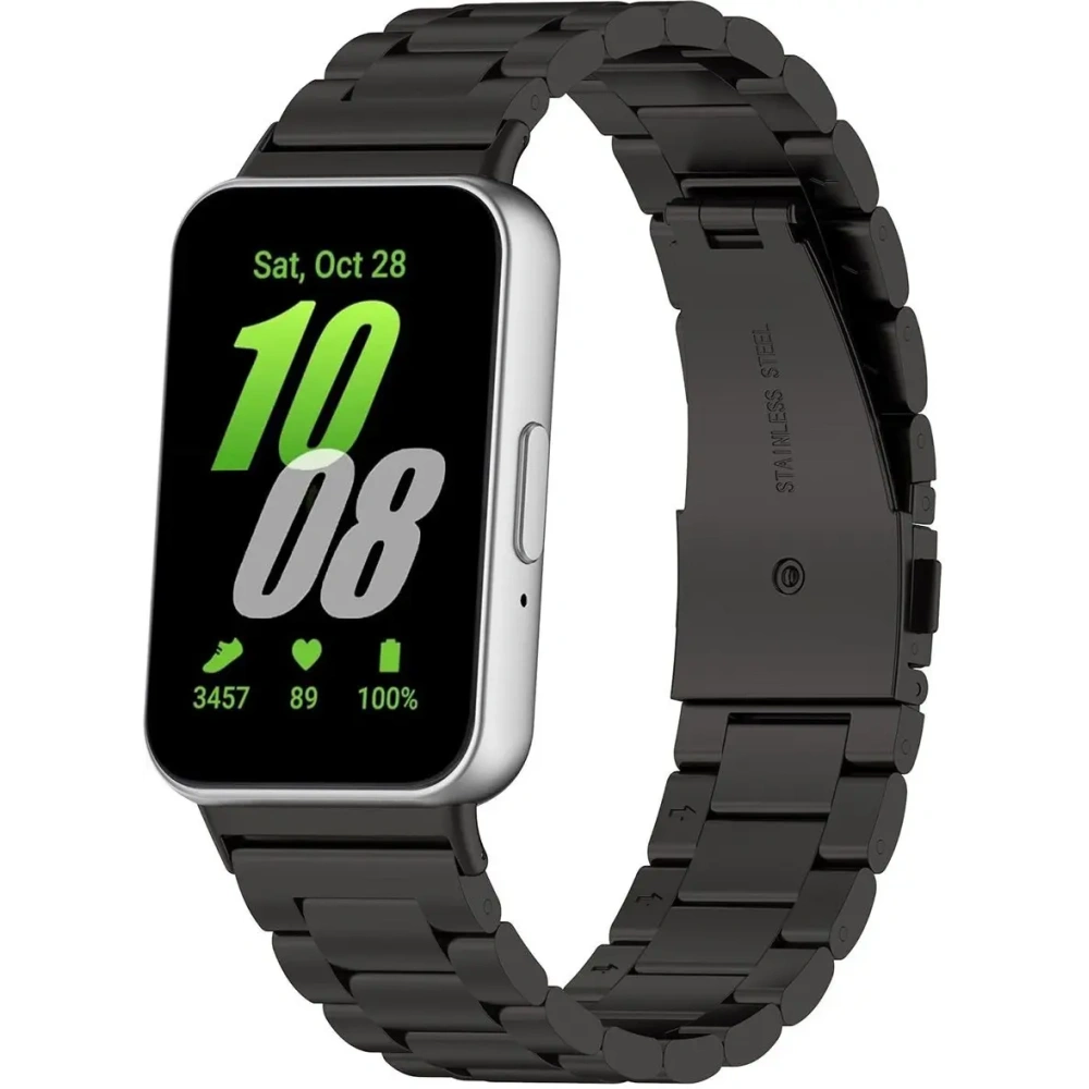 Hurtownia GSM - Pasek ze stali nierdzewnej Bizon Strap Watch Aura do Samsung Galaxy Fit 3 czarny - BIZ8126 - {ean13} - Hurt