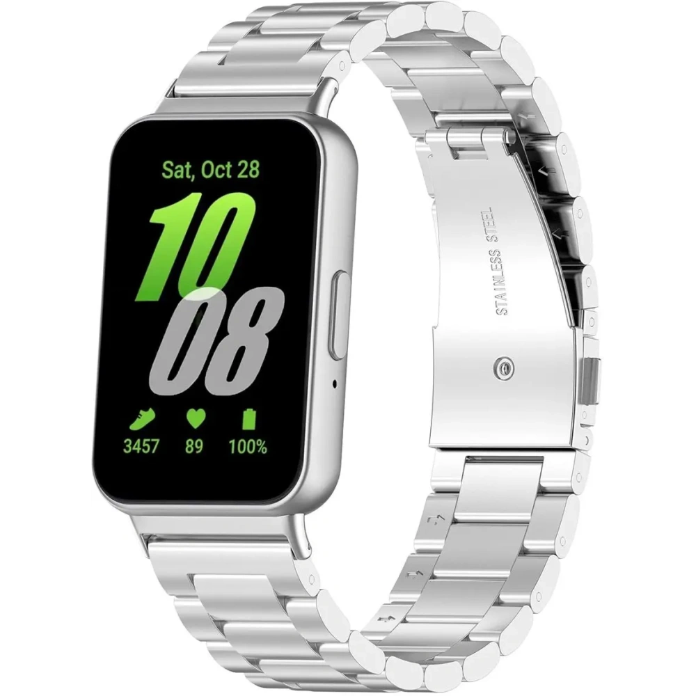 Hurtownia GSM - Pasek ze stali nierdzewnej Bizon Strap Watch Aura do Samsung Galaxy Fit 3 srebrny - BIZ8127 - {ean13} - Hurt