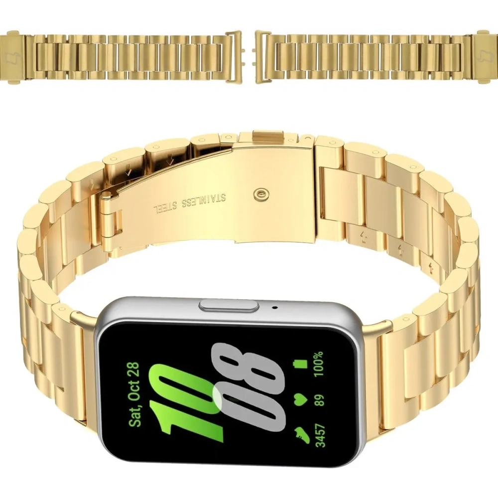 Wholesale Bizon Strap Watch Aura Samsung Galaxy Fit 3 gold - BIZ8128 - {ean13} - Hurt