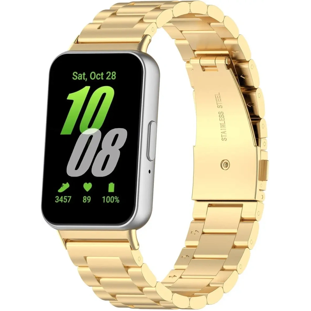 Wholesale Bizon Strap Watch Aura Samsung Galaxy Fit 3 gold - BIZ8128 - {ean13} - Hurt