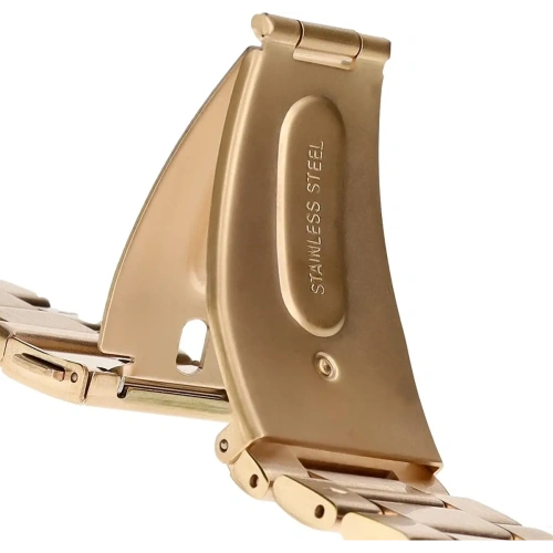 Pasek ze stali nierdzewnej Bizon Strap Watch Aura do Xiaomi Redmi Watch 4 / Smart Band 8 Pro / 9 Pro różowozłoty