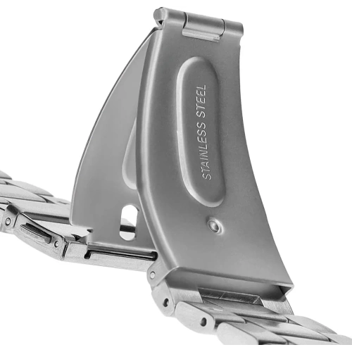 Pasek ze stali nierdzewnej Bizon Strap Watch Aura do Xiaomi Redmi Watch 4 / Smart Band 8 Pro / 9 Pro srebrny