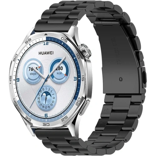 Pasek ze stali nierdzewnej Bizon Strap Watch Aura do Smartwatcha 22 mm czarny