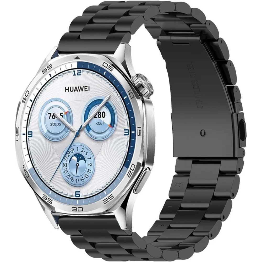 Hurtownia GSM - Pásek z nerezové oceli Bizon Strap Watch Aura pro chytré hodinky 22 mm černý - BIZ8136 - {ean13} - Hurt